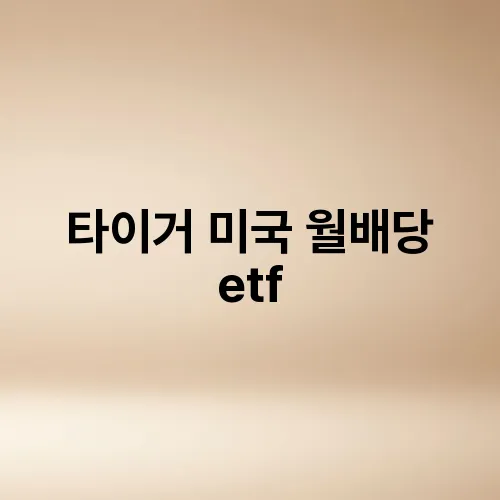 타이거 미국 월배당 etf