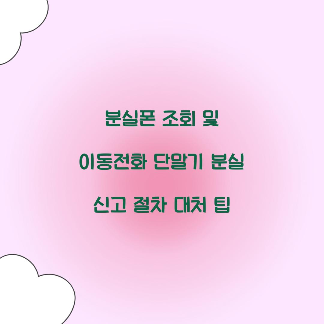 분실폰 조회 및 이동전화 단말기