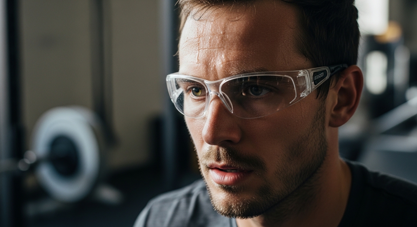 안전안경을 낀 사격선수