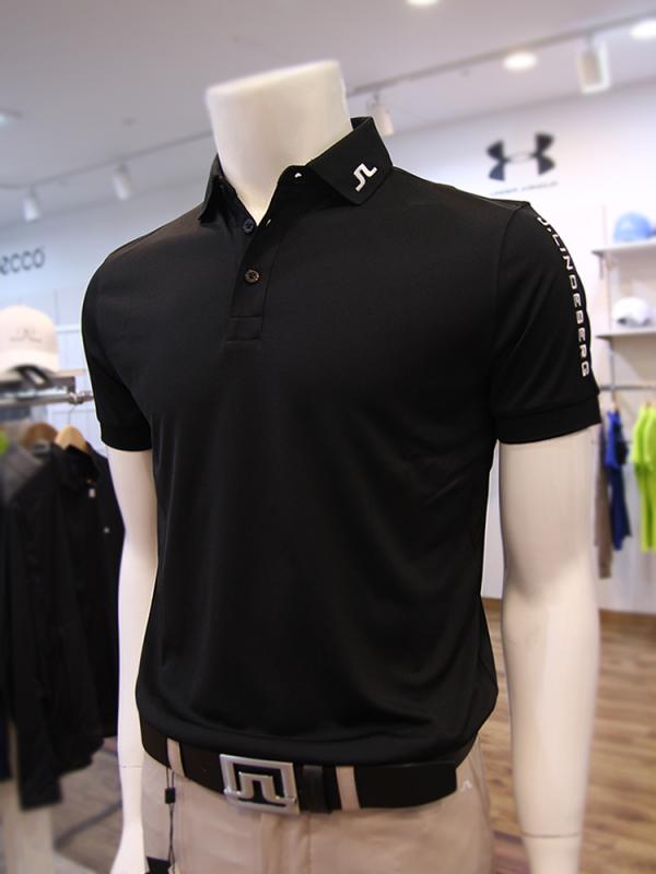 제이린드버그 투어테크 슬림핏 블랙 남성 골프웨어 반팔셔츠