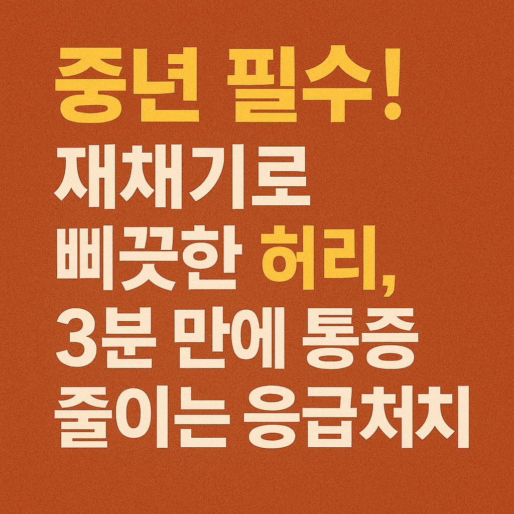 재채기로 삐끗한 허리 응급처치