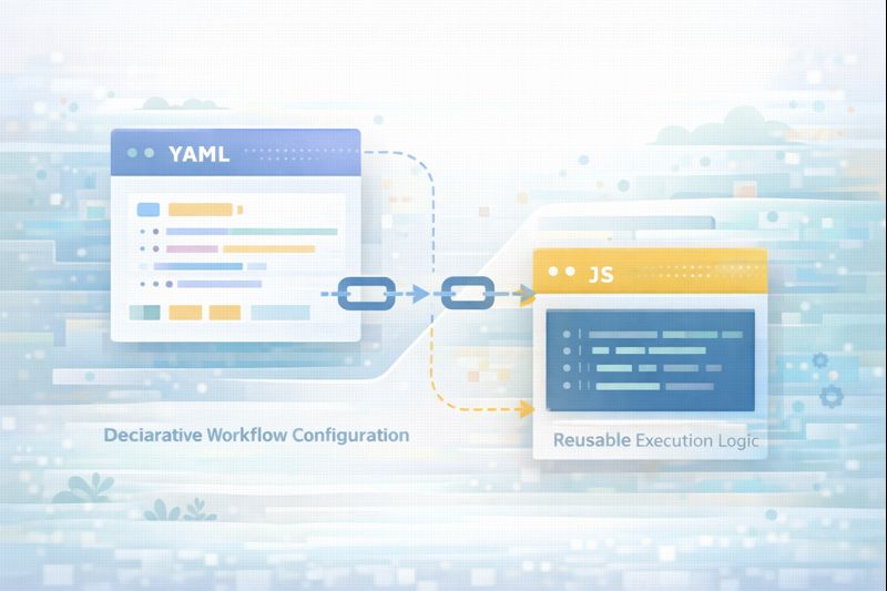 YAML 워크플로우에서 JS 파일을 분리해야 하는 기술적 이유 관련 이미지