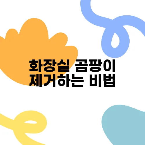 화장실 곰팡이 제거하는 비법