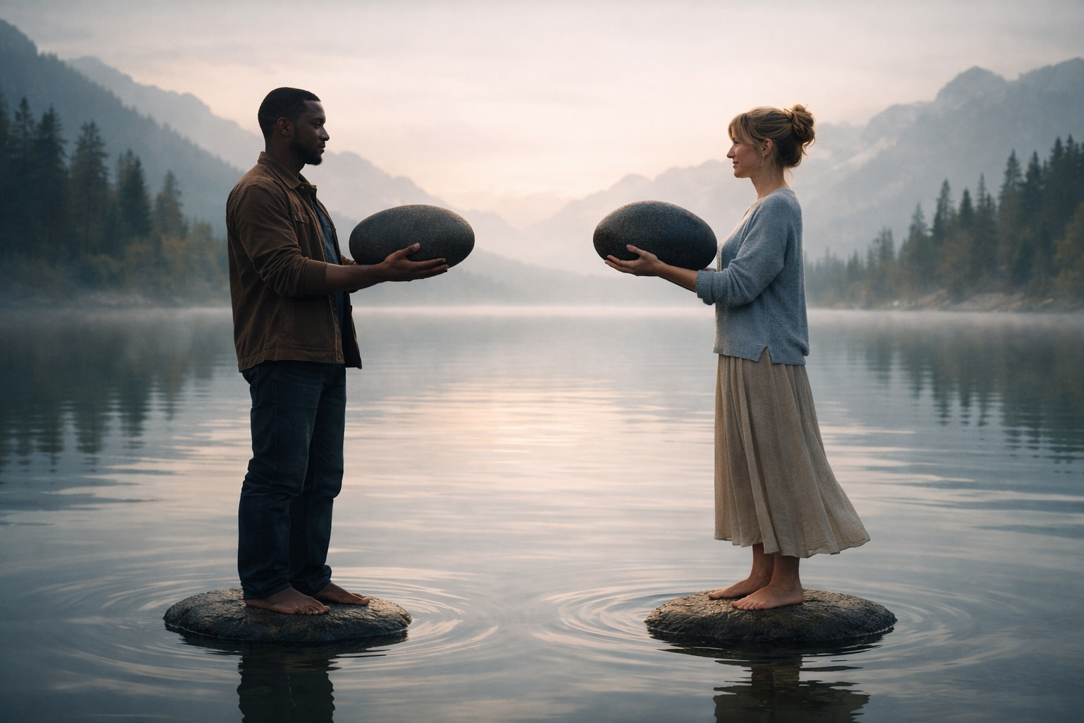 확인한 대상과 소유한 대상이 다른 상황을 은유적으로 표현한 이미지. 만족 착시 효과와 경제적 판단이 조기에 종료되는 순간을 시각화한다.