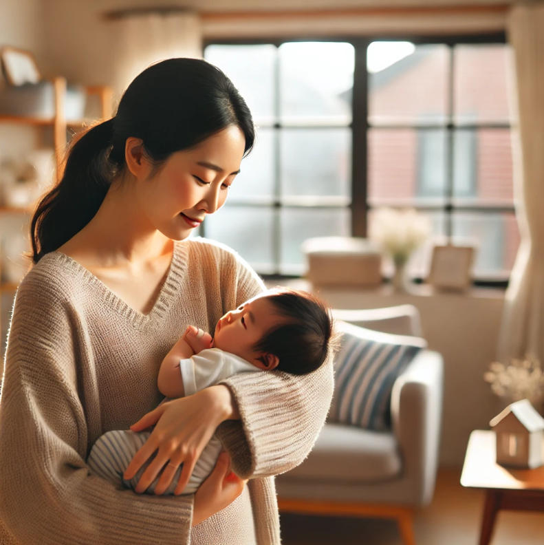 신생아 가구를 위한 주거 지원을 상징하는 따뜻한 가정의 모습