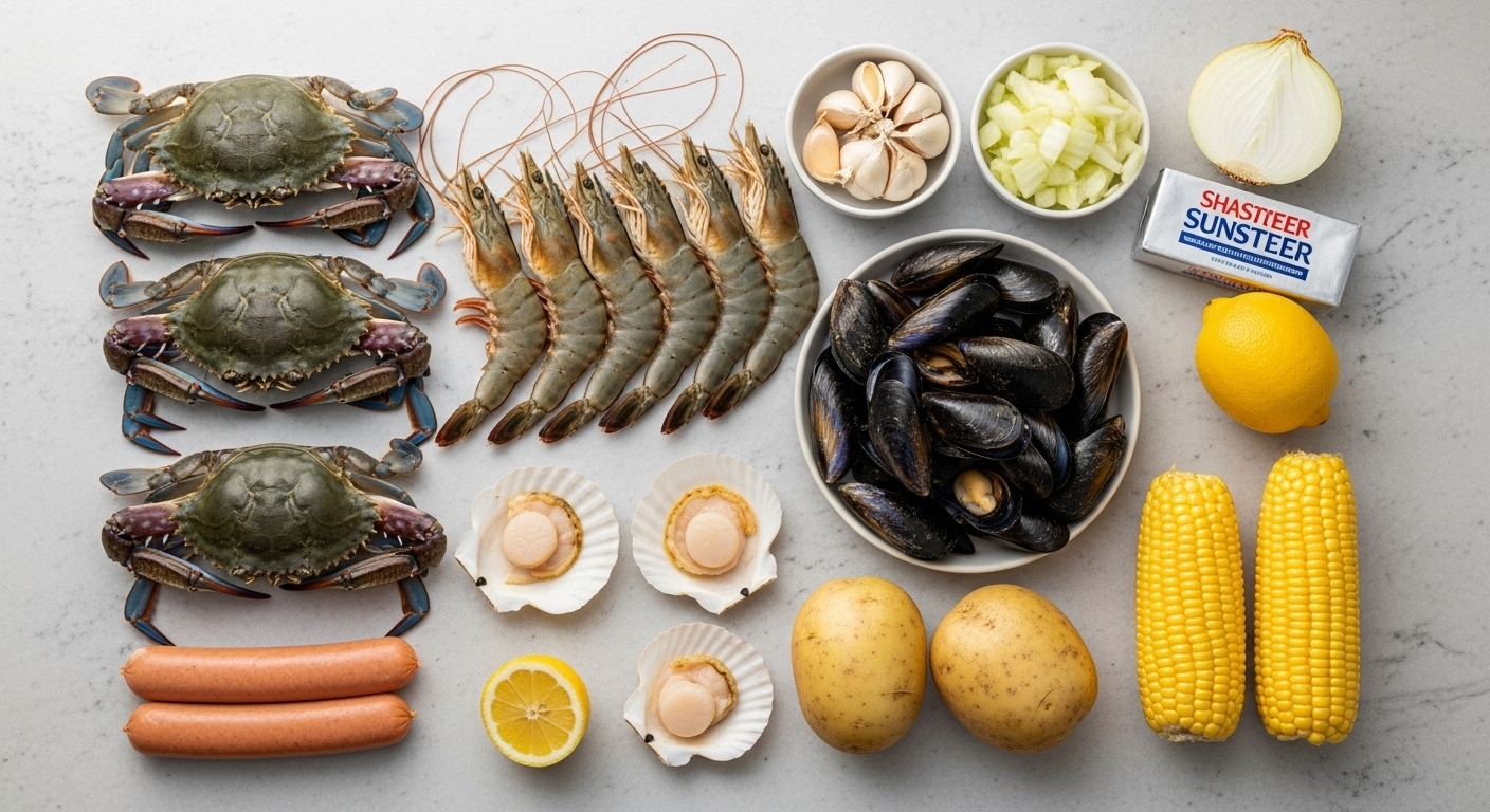 신선한 봉다리해물찜 재료 모음