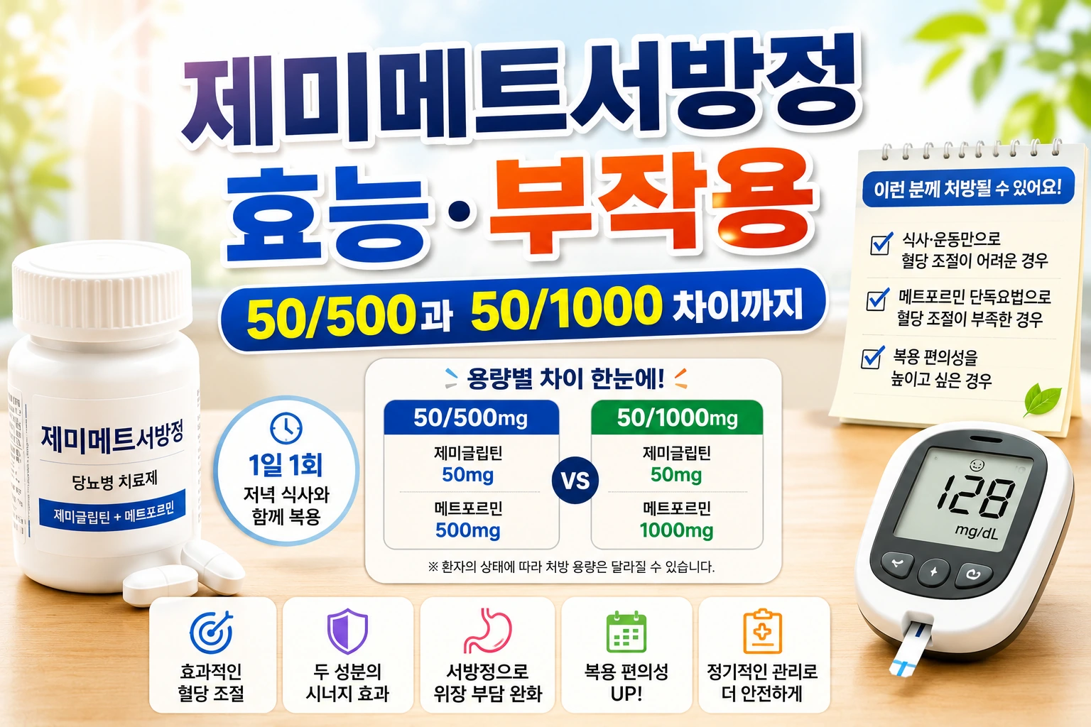 제미메트서방정 효능과 부작용, 복용법과 용량별 차이까지 알아보세요