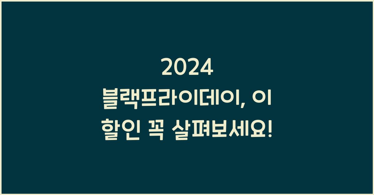 2024 블랙프라이데이
