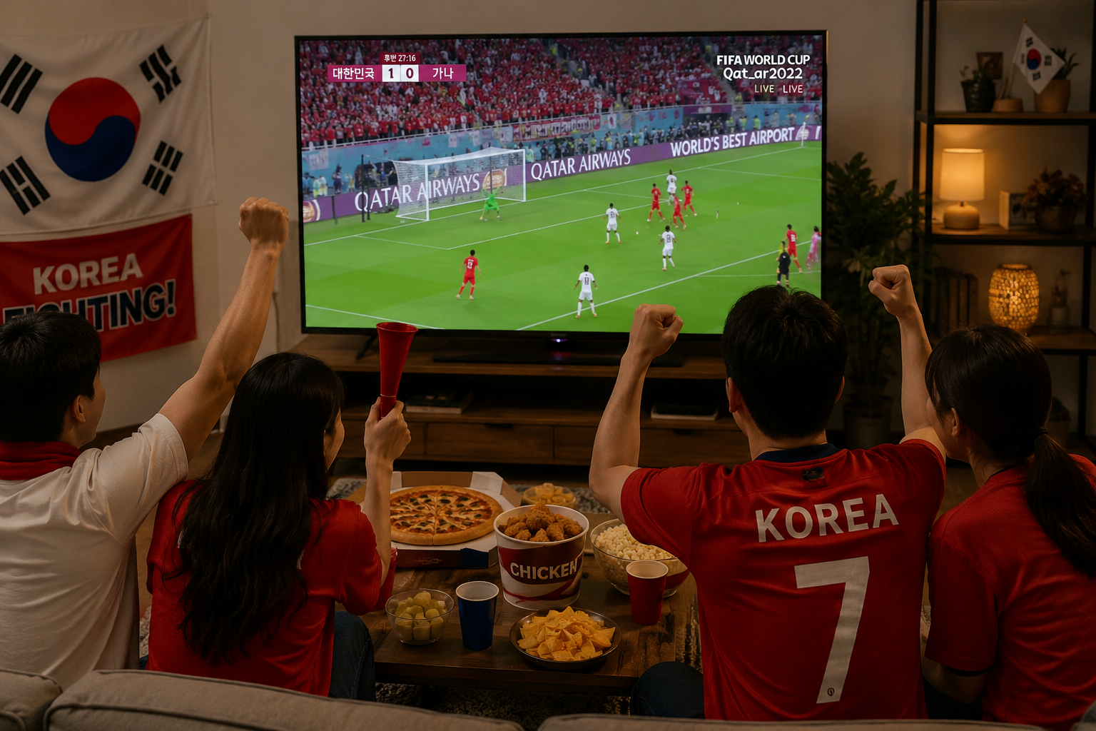 월드컵 축구 관전과 간식