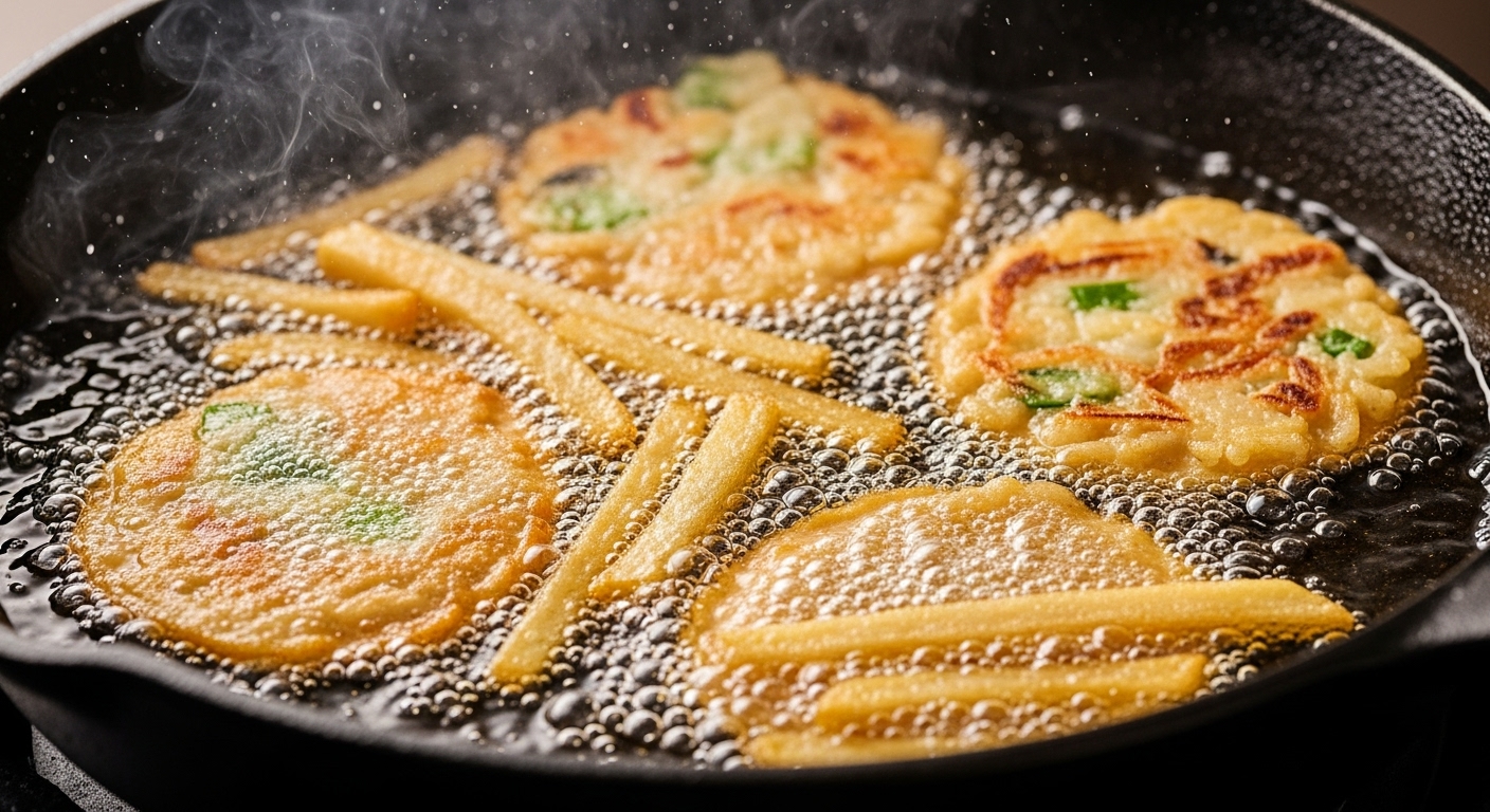 튀김/부침: 고온 조리에 강한 식용유