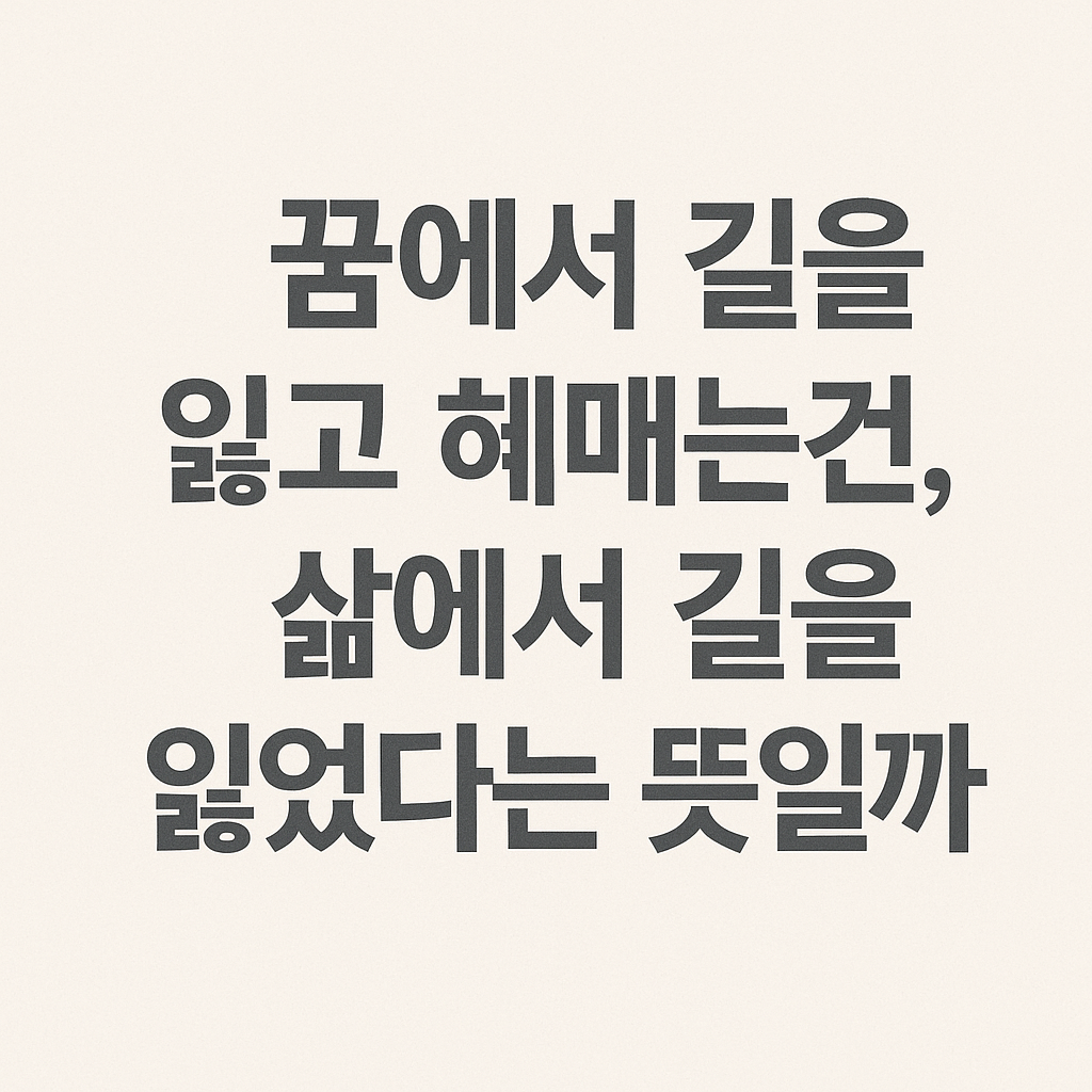 꿈애서 길을 잃고 헤매는건, 이미지