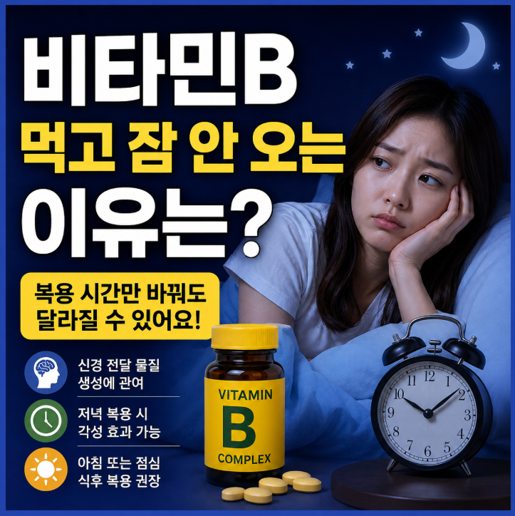 비타민B 먹고 불면 생겼다면? 원인과 해결 방법 한 번에 정리