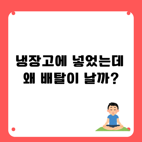 냉장 보관 식품도 식중도 원인이 될수있다