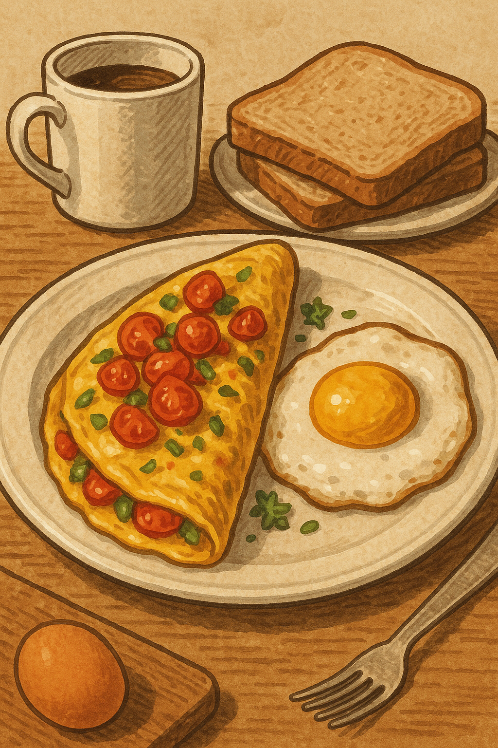 아침 한 끼로 인생 달라진다?! 달걀+오믈렛 필수 조합 🍳