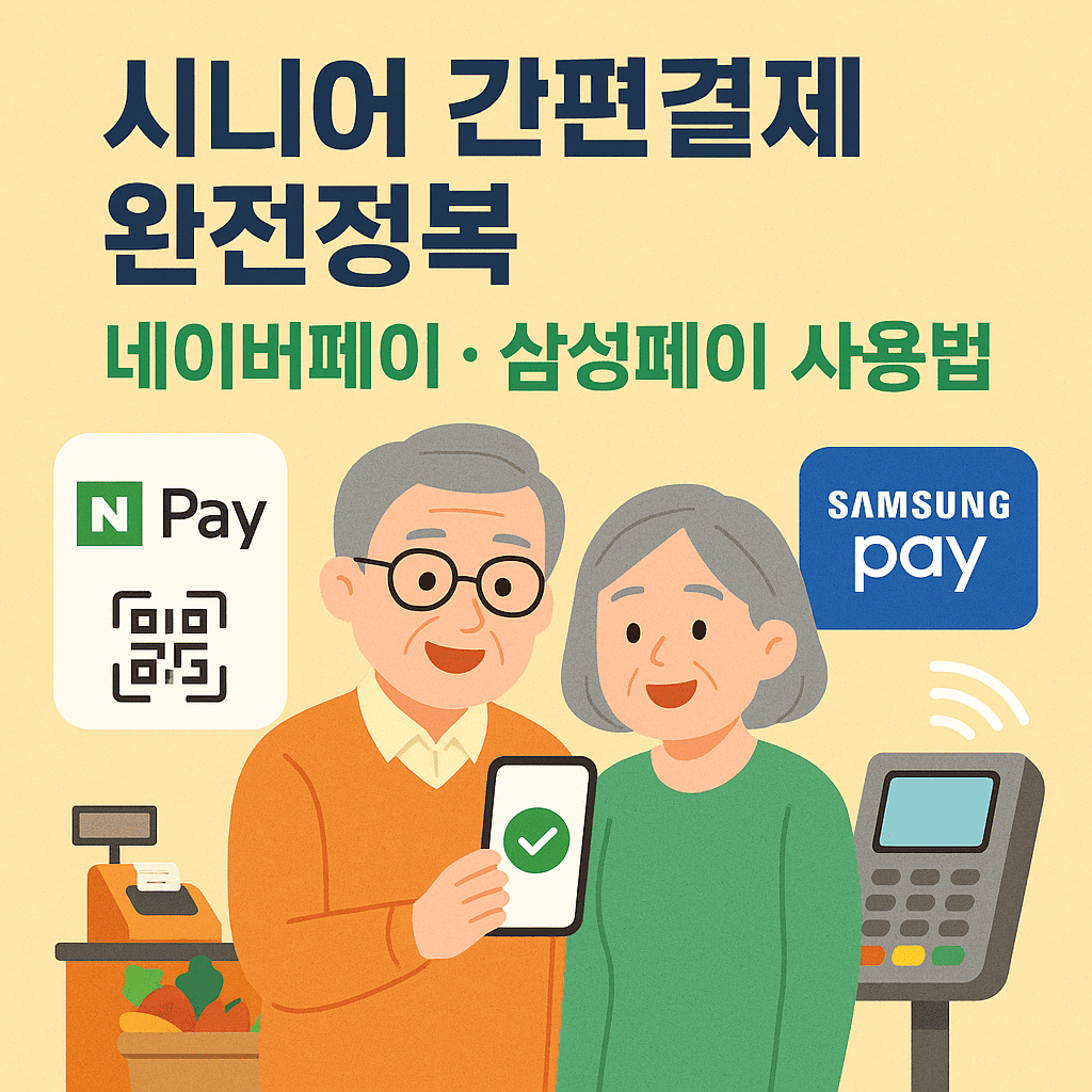 시니어 간편결제 완전정복 네이버페이, 삼성페이 사용법