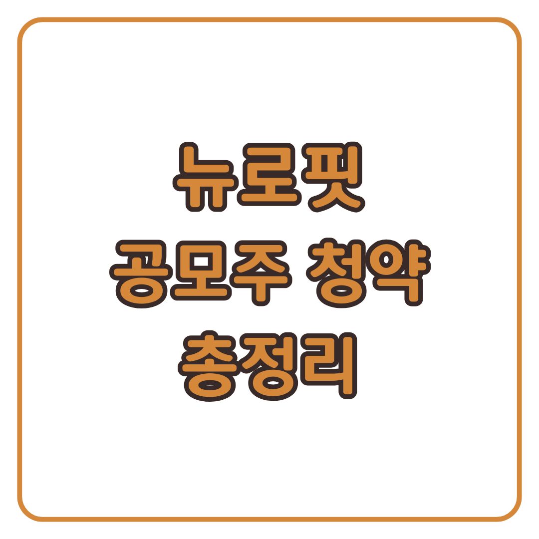 뉴로핏 공모주 분석 공모가 수요예측 일정