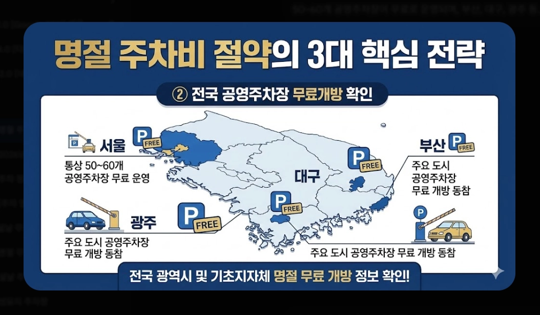 명절 주차비 절약하는 법(2026년, 설 명절, 공영주차장)(+ 통행료 무료)