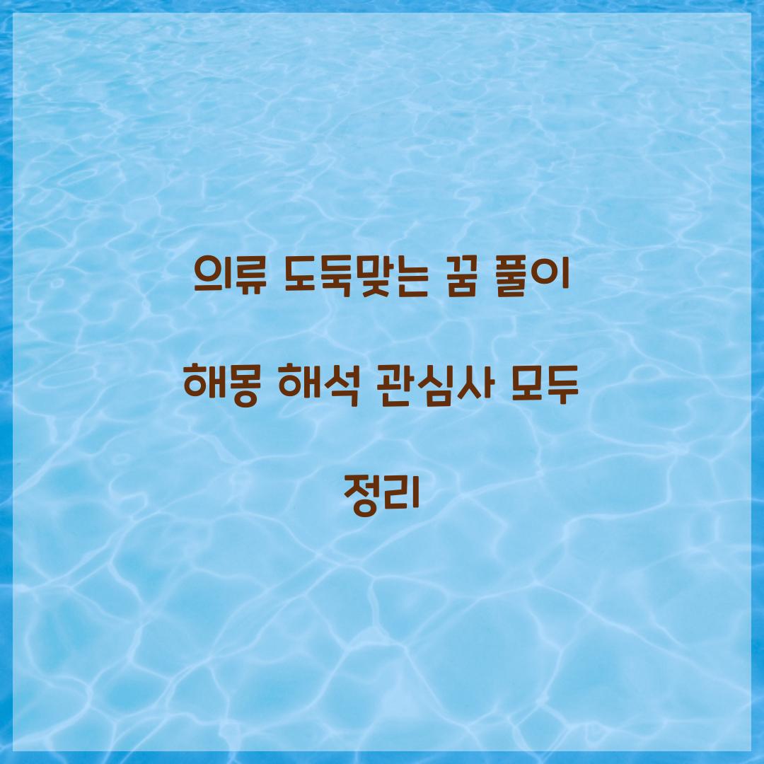 의류를 도둑맞는 꿈 풀이 해몽 해석