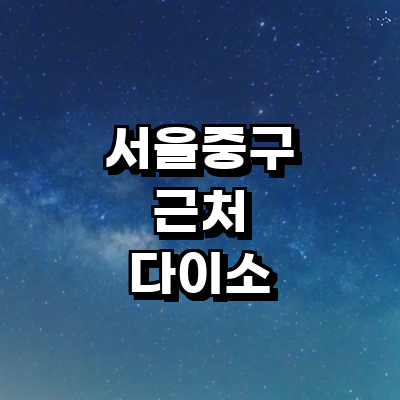 서울 중구 종합생활용품 다이소