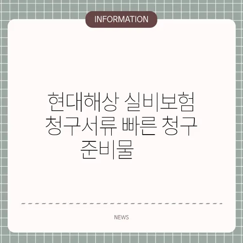 현대해상 실비보험 청구서류 빠른 청구 준비물 📄