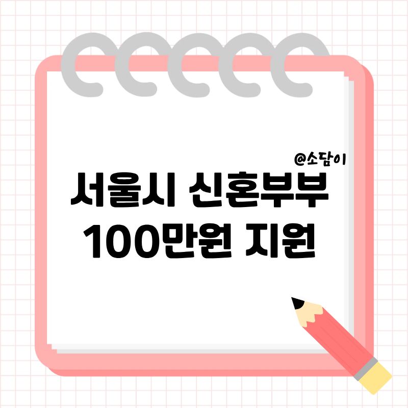서울 신혼부부 100만원 지원(정부 지원금)