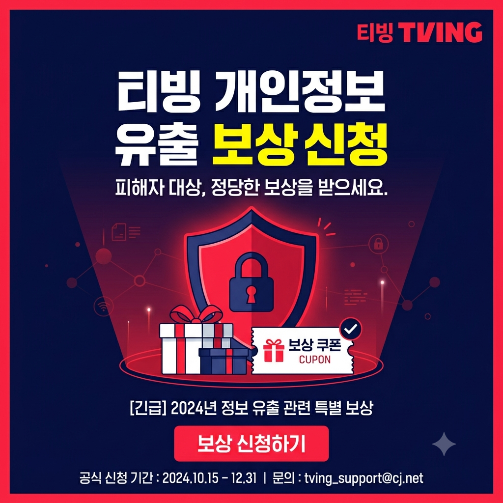 티빙 개인정보 유출 보상 신청