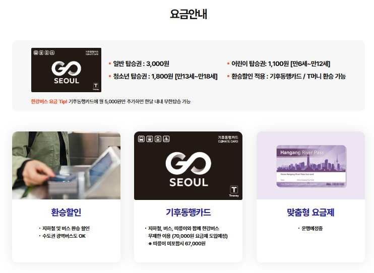 한강버스 노선 및 요금 총정리