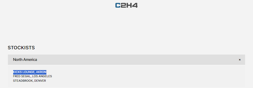 stockists 북미 리스트
