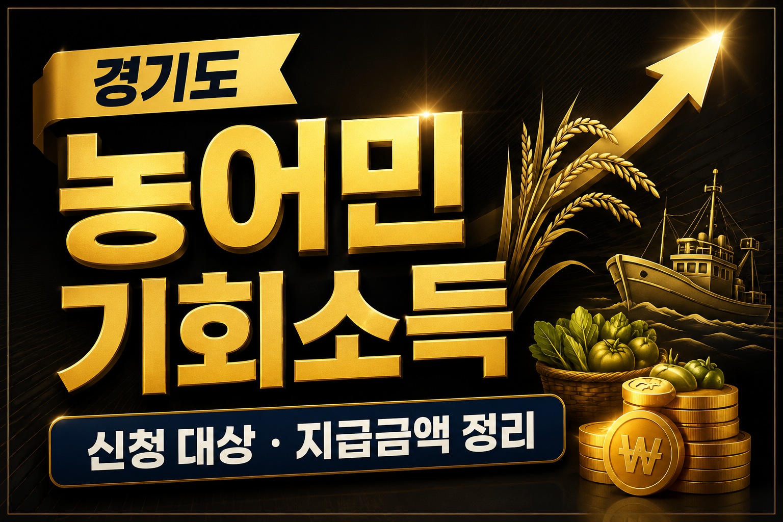 경기도 농어민 기회소득 신청 대상 지급금액 정리 gyeonggi farmer income 청년농 월15만원 농업경영체 등록 조건 지역화폐 지원 골드톤 썸네일 이미지