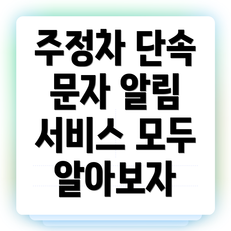 주정차 단속 문자 알림 서비스
