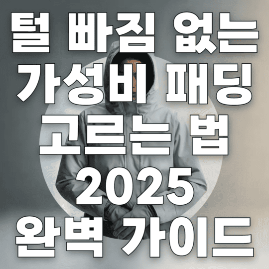 털 빠짐 없는 가성비 패딩 고르는 법 2025 완벽 가이드