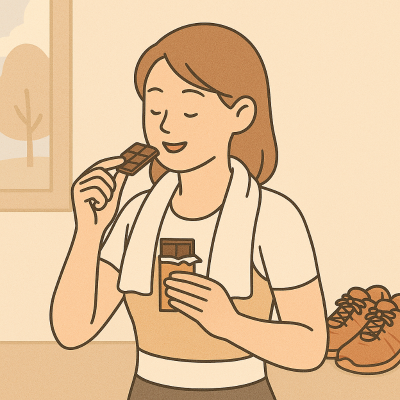 운동 후 보상으로 초콜릿 한조각