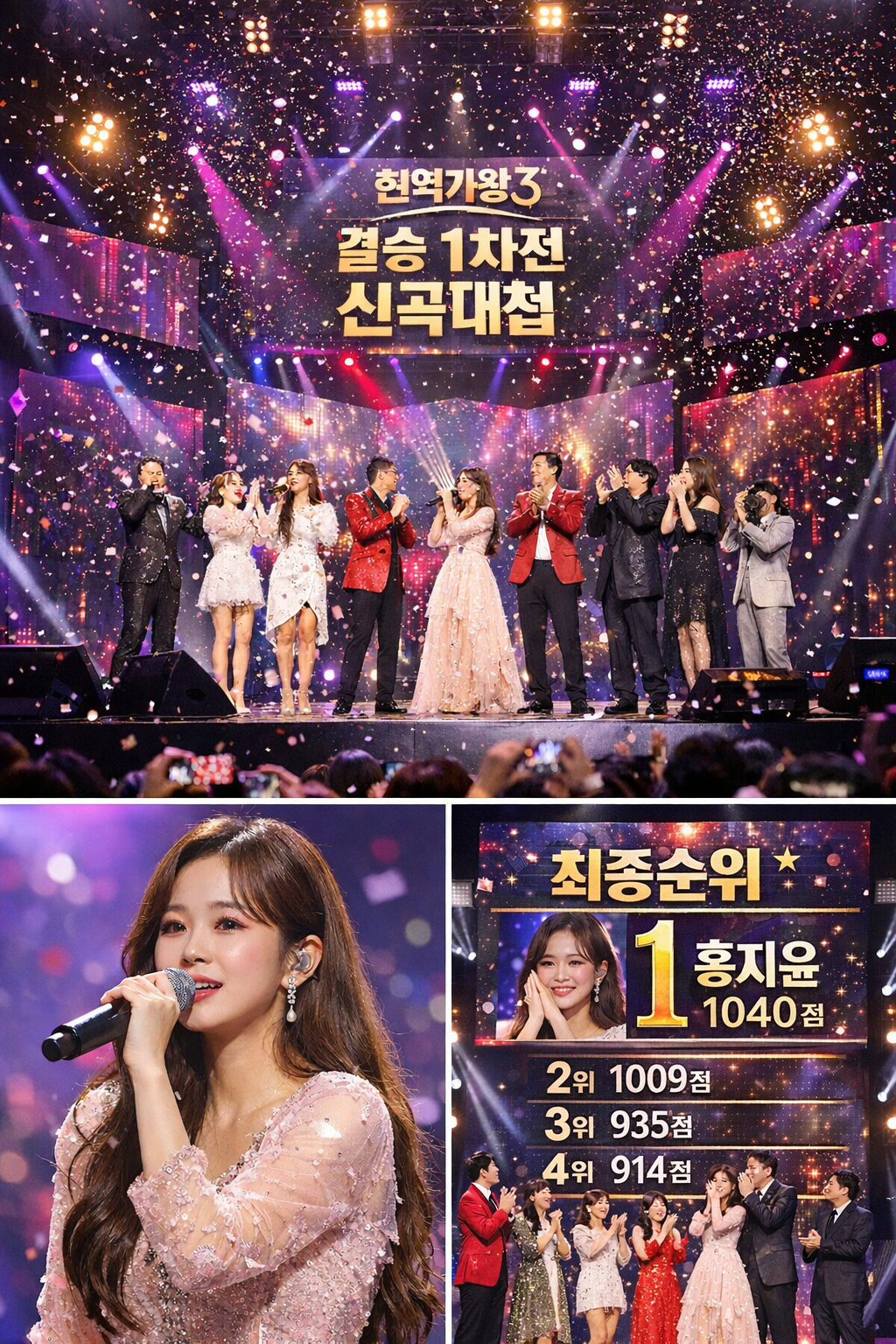 현역가왕3 결승 1차전 무대 전경 (AI 직접 제작)