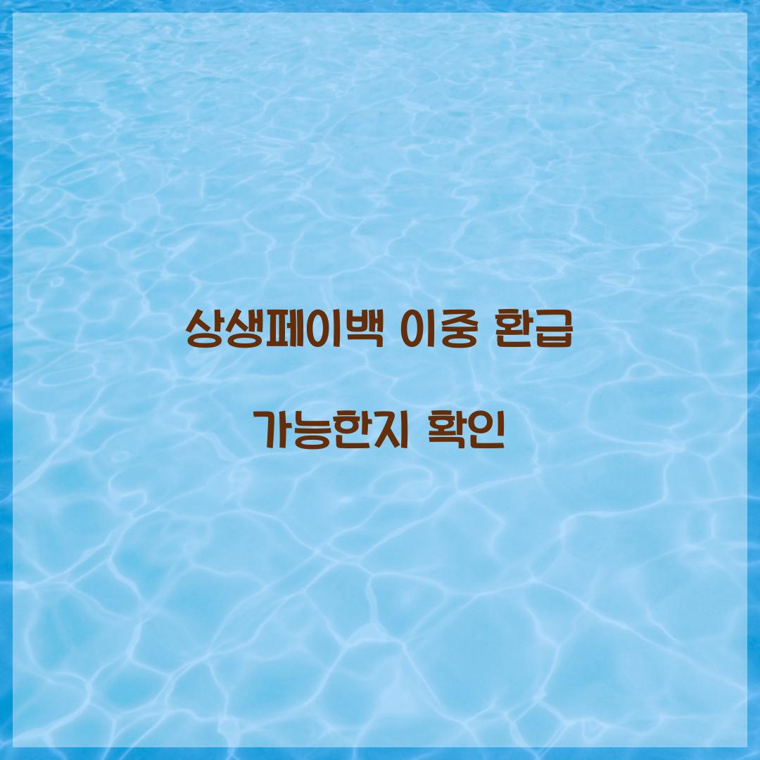 상생페이백 이중 환급 가능한지 확인