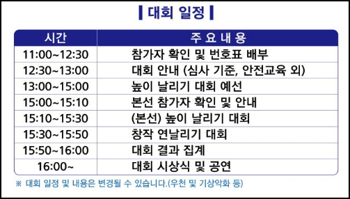 전국연날리기대회 일정