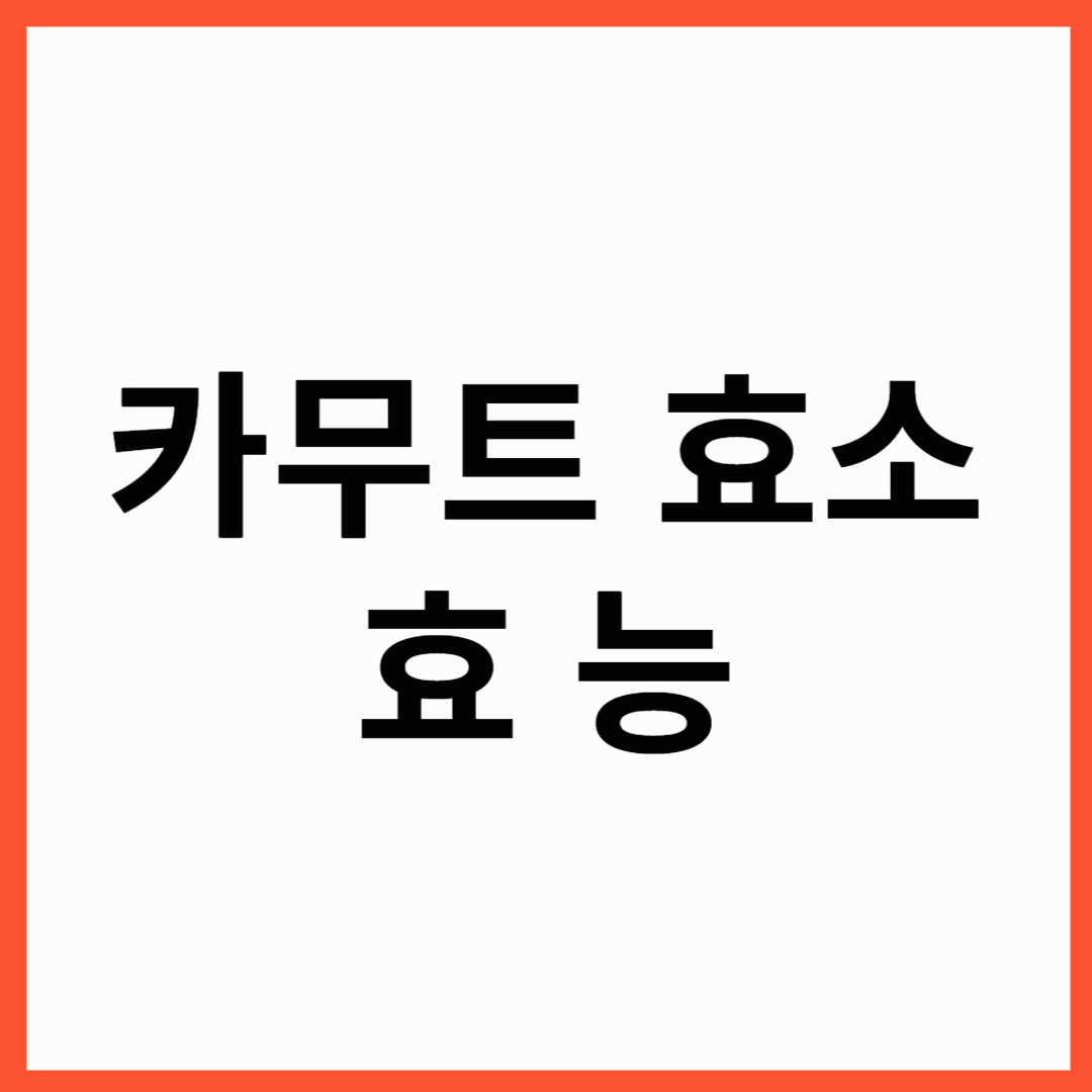 카무트효소 효능과 부작용