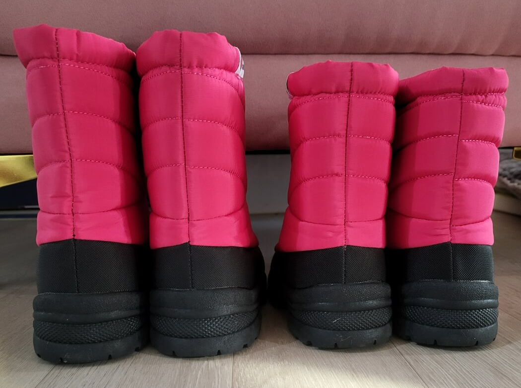 페이퍼플레인키즈 아동용 스트링 패딩 부츠 핑크 뒷모습