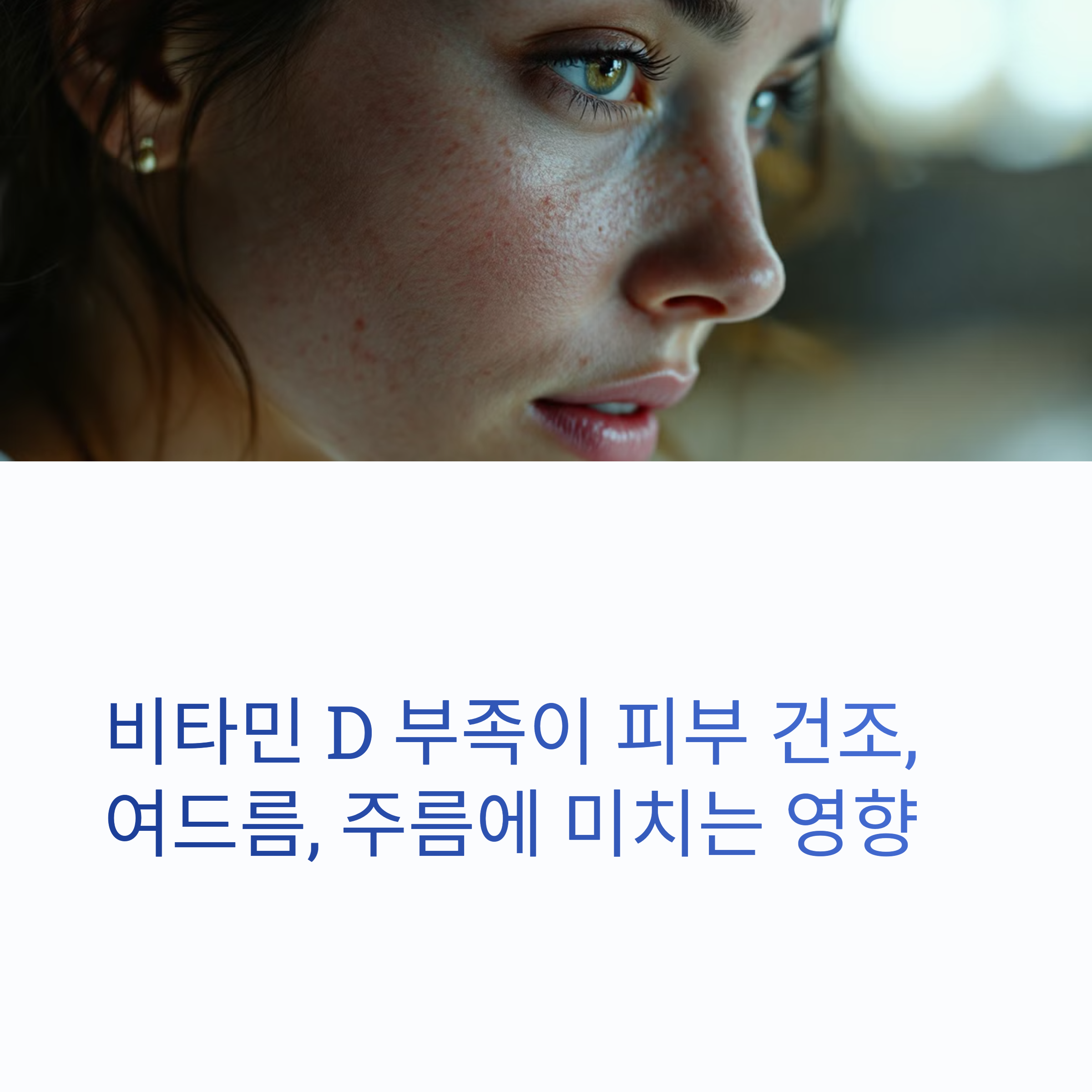 비타민 D 부족이 피부 건조, 여드름, 주름에 미치는 영향