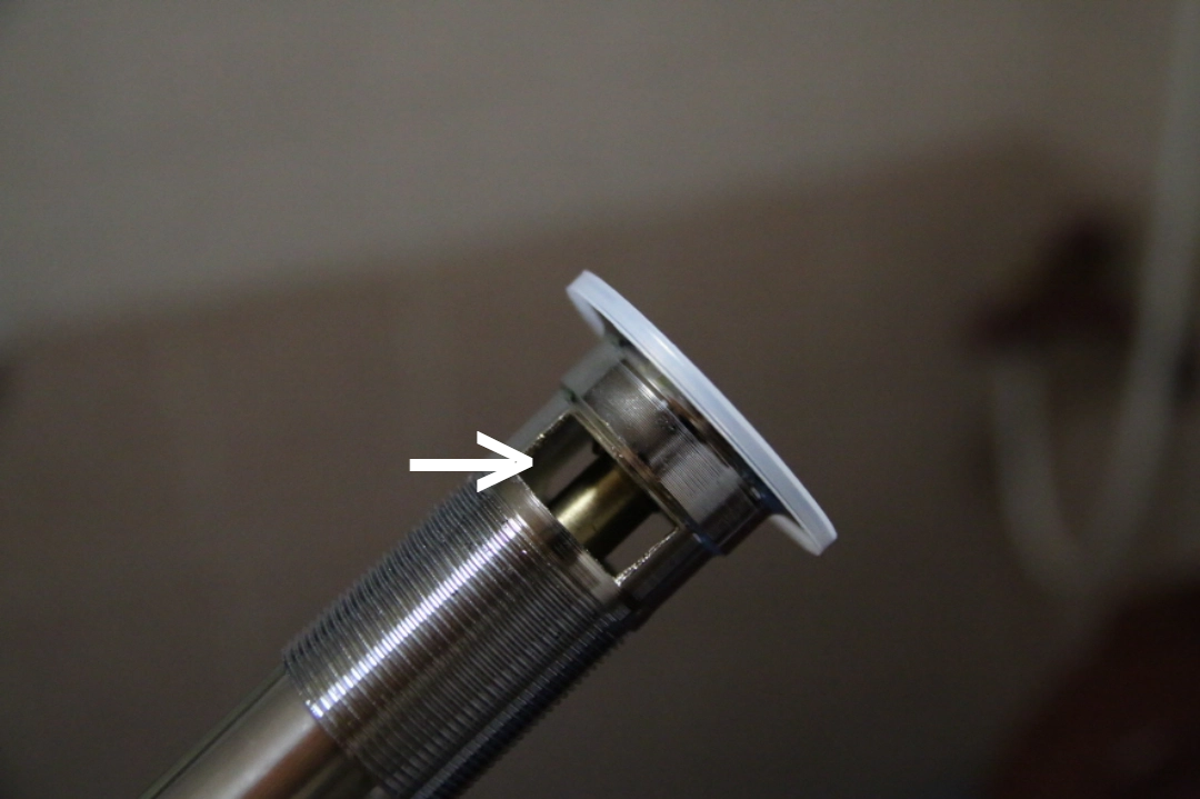 세면대 팝업마개 배관 모습