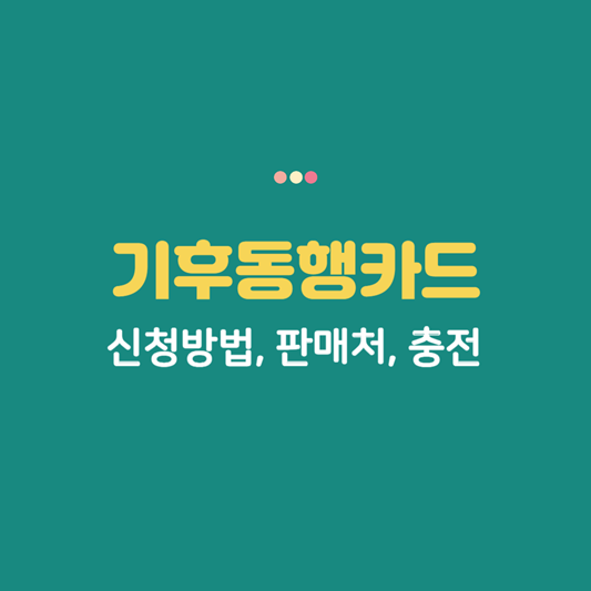 기후동행카드 신청방법