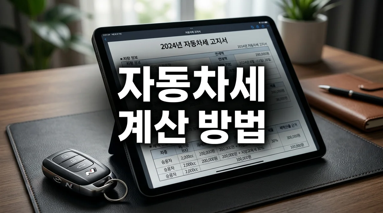 자동차세 계산 방법 및 납부기간 총정리: 배기량별 세액과 연납 할인 혜택까지