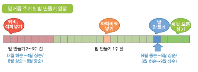농촌진흥청 텃밭 작물 가꾸기 재배 캘린더
