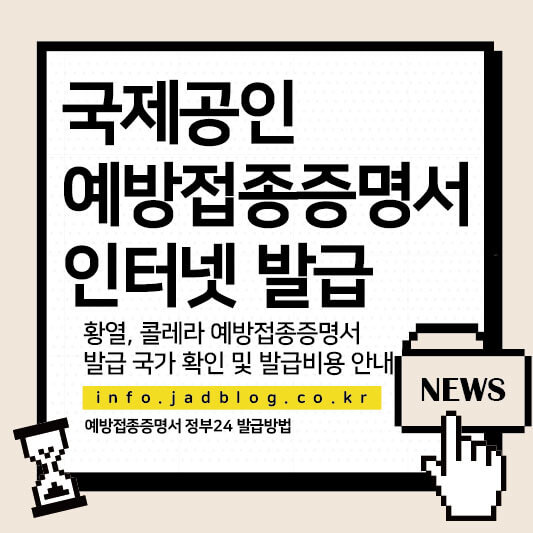 국제공인예방접종증명서 인터넷 발급방법