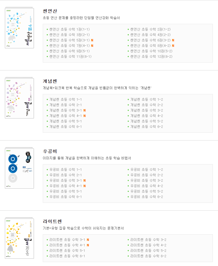 신사고 초등교재 라인업(2)