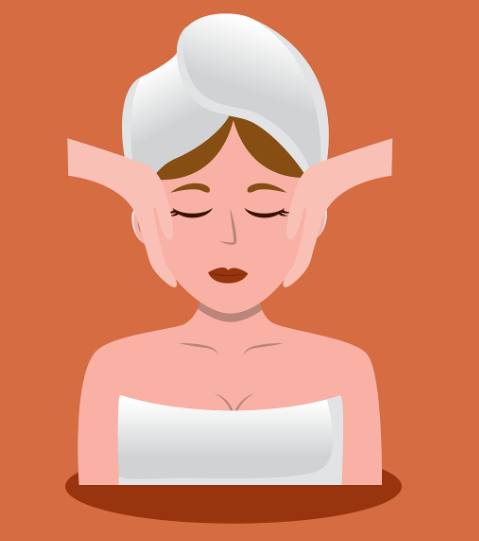 얼굴 피부관리 받는 장면