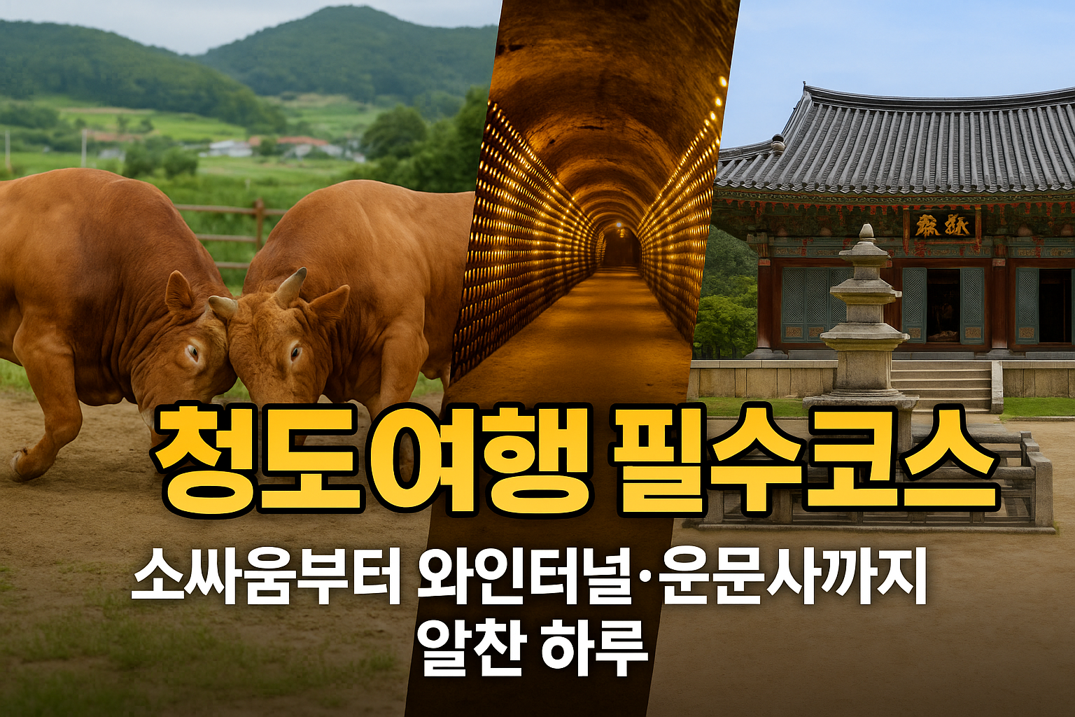 청도여행 필수코스, 소싸움부터 와인터널&middot;운문사