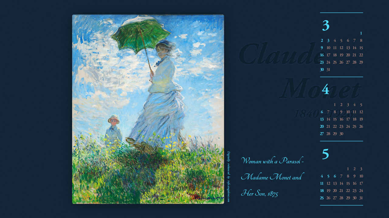 06 파라솔을 든 여인 B - 2025년4월 노트북배경화면