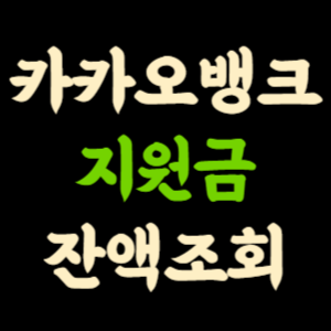 카카오뱅크 민생지원금 잔액조회 소비쿠폰 남은금액 확인 하는 법 썸네일