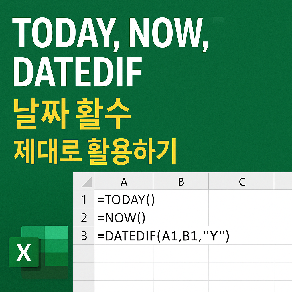 날짜 함수 TODAY, NOW, DATEDIF 제대로 활용하기
