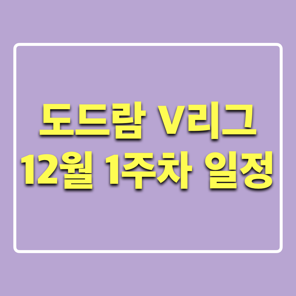 도드람V리그_12월1주차_경기일정